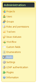 New Hooks item in Administration